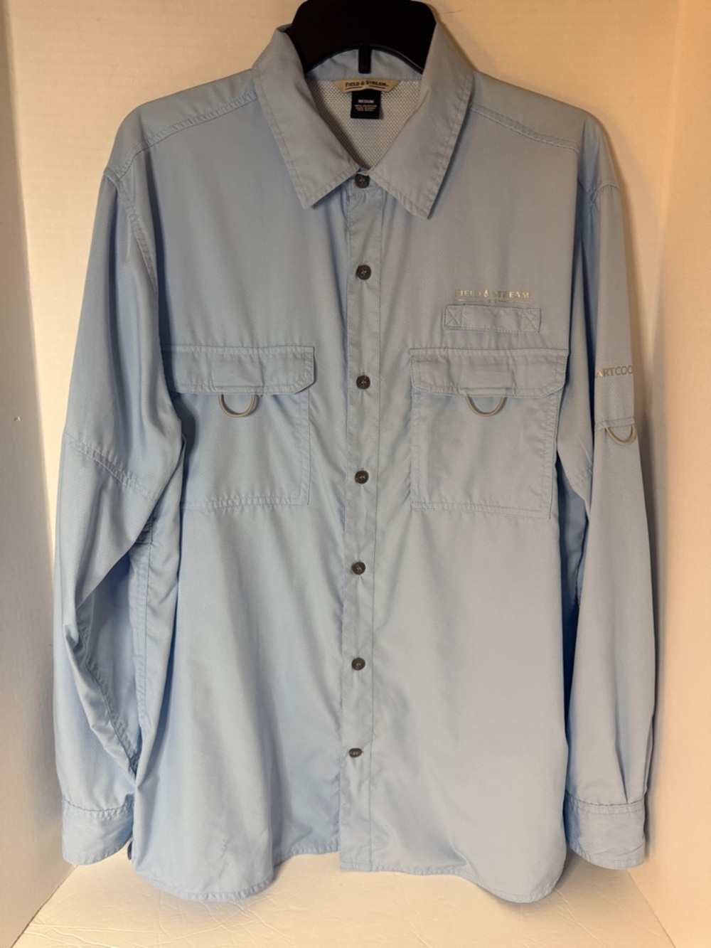 Field & Stream Men's Light Blue Performance Fishing Shirt  Size Medium